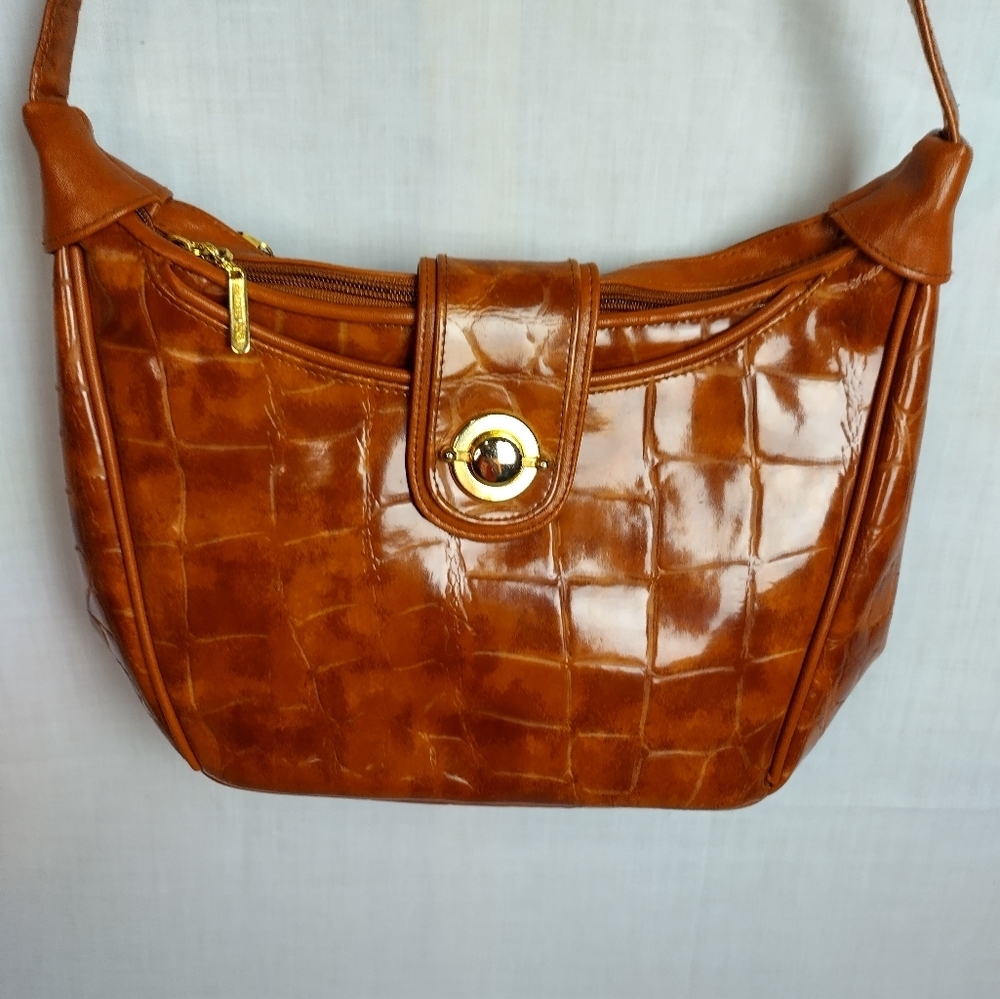 Gallery One Woman's Designer Shoulder Purse Brown Leather Style Fashion Bag